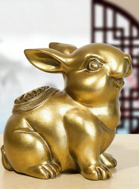 喜乐兔生肖平安家居饰品花梨黑檀木雕刻工艺礼品吾家有摆喜乔迁件