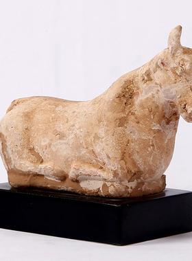 唐三彩陶马装饰品摆件创意家居摆设搭配复古手工办公室桌面陶土牛