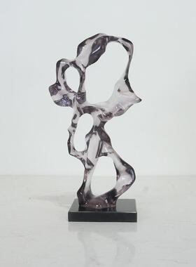 现代塑明酒店玄关创意抽象摆件透树脂太湖石雕墅样MC-TY-39板别房