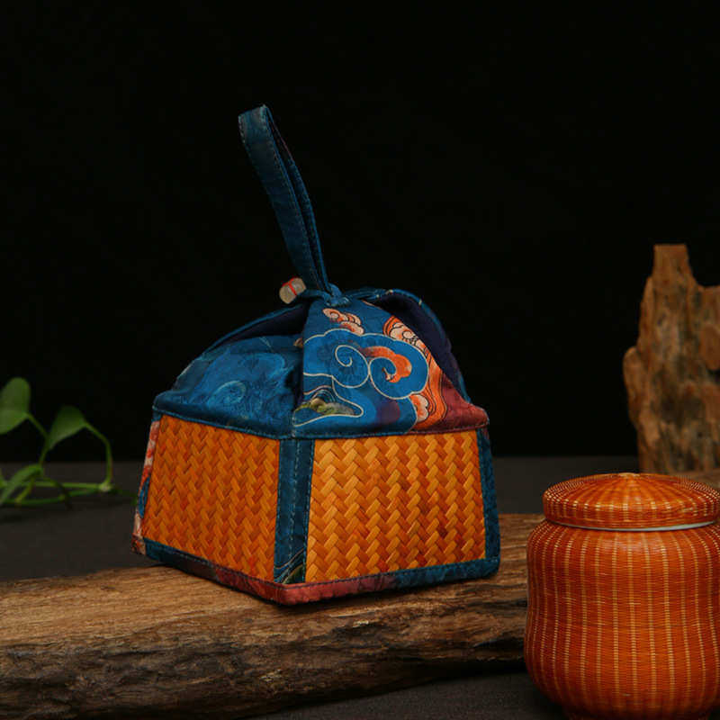 缎面印花杯笼三角方形圆形杯笼古典布袋首饰收藏锦囊竹编茶杯杯笼,淘宝优惠券,粉丝福利购,淘宝优惠卷