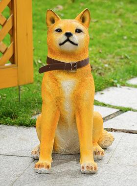 仿秋居田犬落地摆件花园庭院别家装饰真动物仿真墅PFF狗狗模型摆