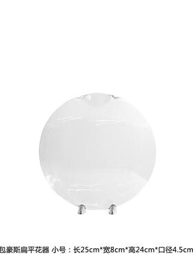 现简代约圆形创意透明玻璃金属插QXV花器水培花客厅板样房家居装