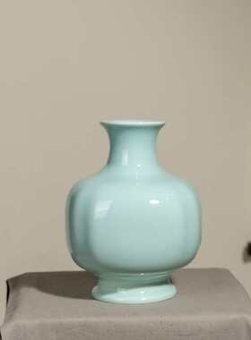 小原流豆青瓶 花瓶花器瓶花文人调投入花中式日式花道插花 送底座