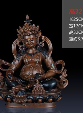 新款纯黄铜礼密宗黄财神黄摆件财神佛像家客厅招财装饰居品品铜摆