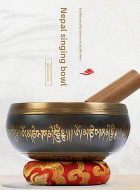 颂钵梵音钵音碗佛音碗瑜伽冥想满月静心钵铜磬法器尼泊尔手工铜钵