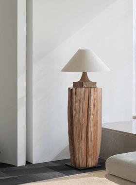 侘寂风实木柱子底座花架木雕艺术品摆件民宿酒店落地玄关装饰展台