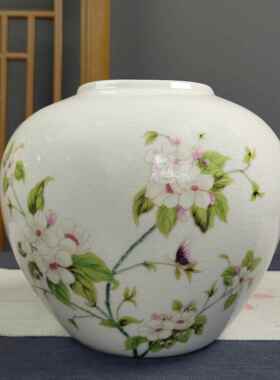正品高德陶瓷镇花瓶客厅玄关插花摆件新中式风格档陶瓷摆景件