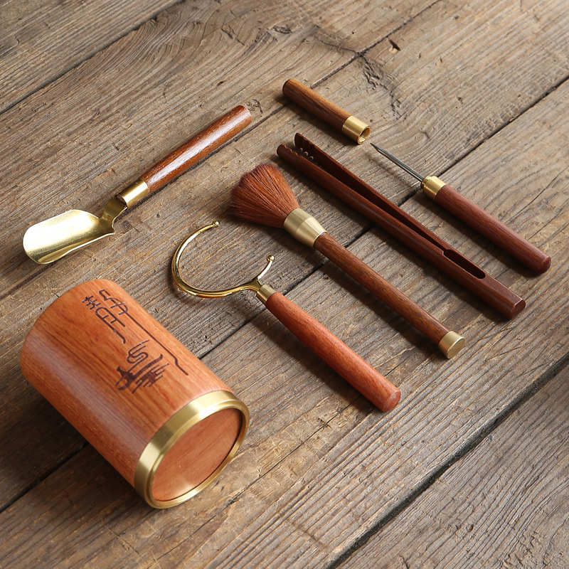 Ebony Tea Ceremony Six Gentlemen Rosewood Tea Clamp Tea Spoon Tea Knife Manufacturer Tea Making Tools Tea Accessories