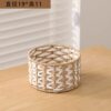Desktop storage box with lid, household debris rattan storage basket, dormitory hair accessories storage box, facial mask storage basket