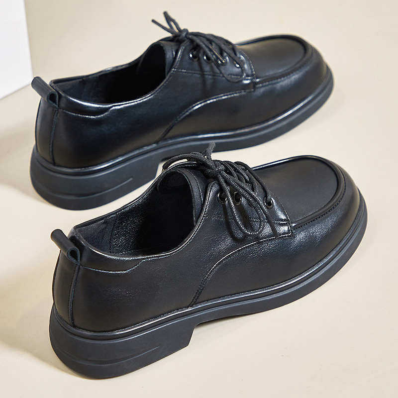 通勤系带深口黑色小皮鞋女工装鞋低跟学生正装软底工作鞋矮跟女鞋,淘宝优惠券,粉丝福利购,淘宝优惠卷
