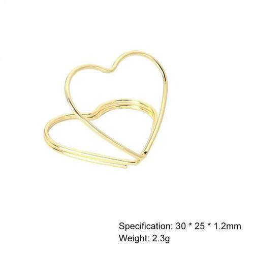 2SETS Table Placecard Holder Double Heart Shape Photo - 图3