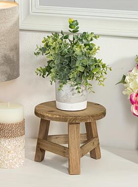 阳台高脚凳实木绿植多肉庭院植物凳板凳高脚凳阳台多肉木质小凳子