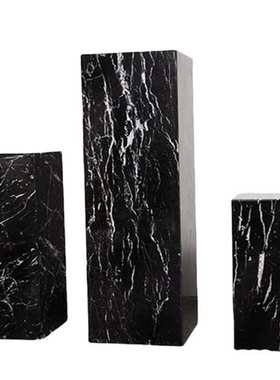 黑白根黑色大理石雕塑底座售楼部展示台商场石墩落地基座展示摆件