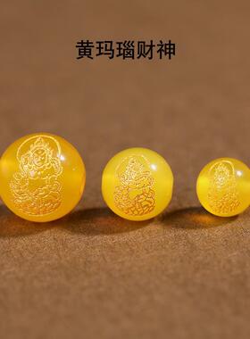 天然红黑黄绿白玛瑙烫金五路财神散珠手串朱砂文玩手链手工配件
