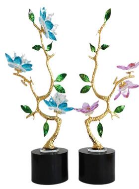 水晶莲花玄关展示柜客厅卧室书房创意家居摆件装饰品