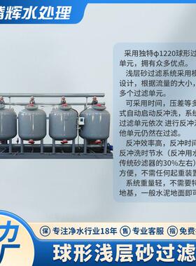 定制加工球形浅层砂过滤器全自动反冲洗自清洗砂石过滤器