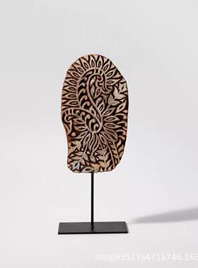 雕式花摆样件复古法间别墅客厅电MTI视柜书房柜软装饰板品摆件工