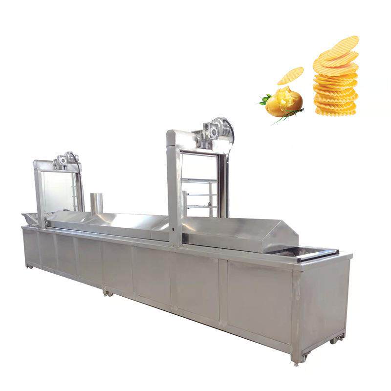 Automatic temperature control coupled frying machine double mesh belt frying equipment scraper eggplant box line efficient intelligent temperature control