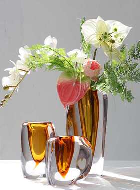 现代简约轻奢风加厚创意琉璃花瓶客厅样板间餐桌电视柜装饰摆件