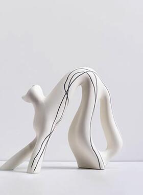 现代简约创意简约楼线条猫象抽猫咪摆件DS8818样板售处桌面软房装