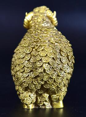 黄铜生肖羊摆钱件招万福羊财祥金羊家客居厅办公室万福羊瑞领头羊