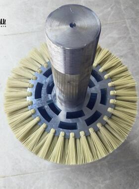 定制压片式钢丝刷金刚砂抛光刷辊工业碳化硅磨料丝刷辊除锈打磨轮