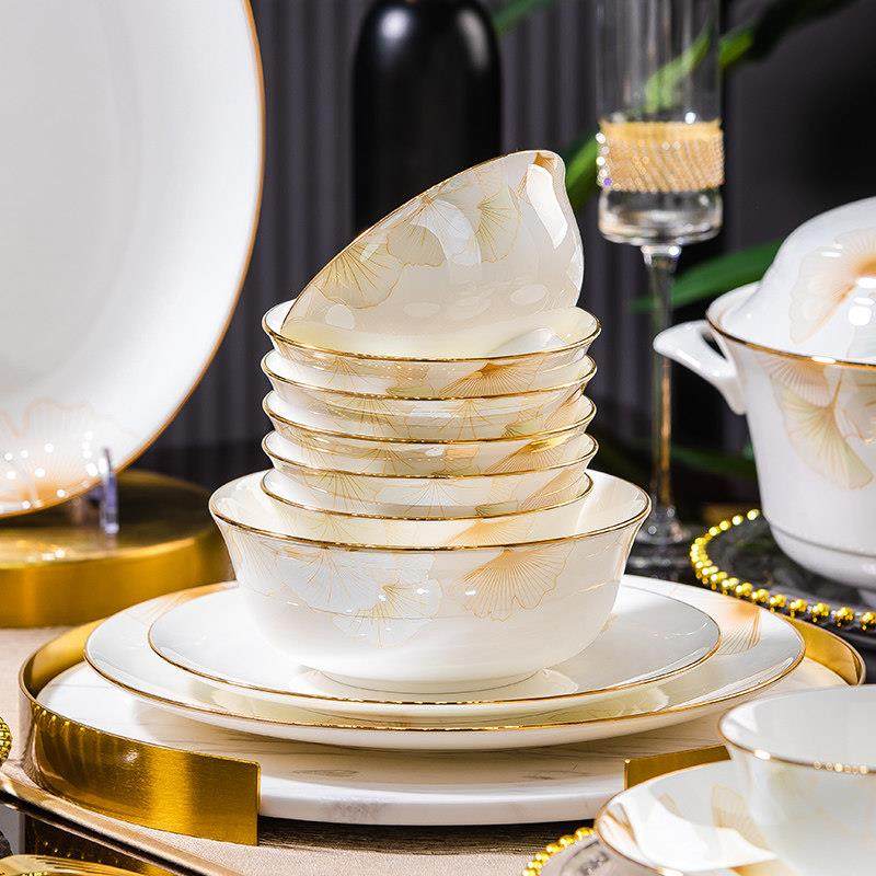 单品DIY景德镇高档碗碟套装高温家用骨瓷碗盘子组合陶瓷餐具饭碗,淘宝优惠券,粉丝福利购,淘宝优惠卷