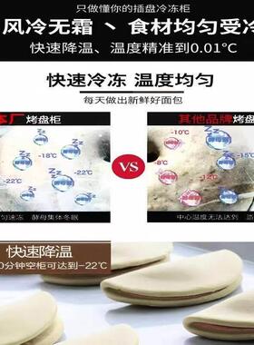 风冷插盘保鲜台慕斯面团烘焙冷藏操作台双温速冻冰柜商用