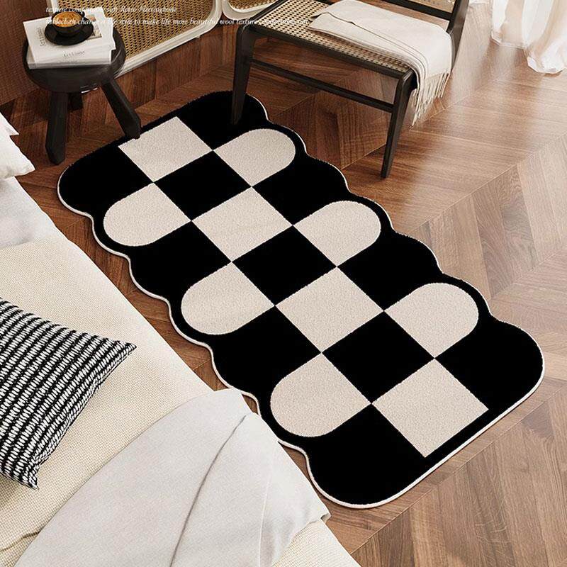 2024 new bedroom carpet, bedside blanket, high-end master bedroom bedside bedside French retro room floor mat special shape