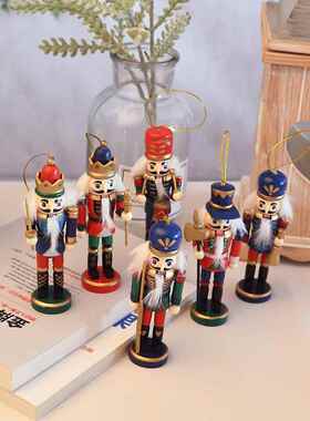 13cm斯堪的纳维亚胡桃夹子木偶装饰酒吧餐厅小挂件电视柜装饰家居