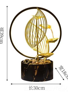 新款风现代轻奢循环流水财客厅生装饰声水起开业柜礼品电视旁桌面