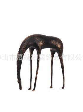 新中式现代马背透明水晶树脂动物摆件客厅茶几书柜博古架饰品摆件