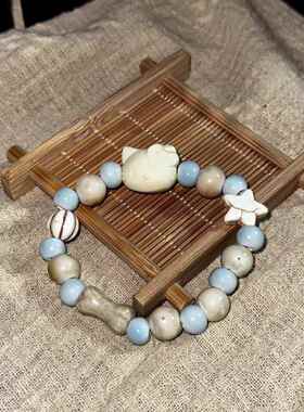 景德小件 景德镇陶瓷手链HelloKitty中式百搭可爱女款闺蜜手串