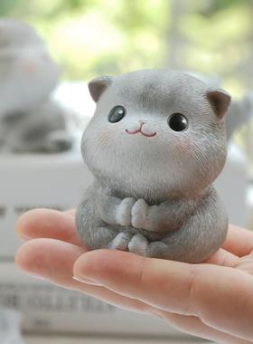 可爱小猫咪摆件治愈系办公室桌面生日2025新款送老师毕业礼物女孩
