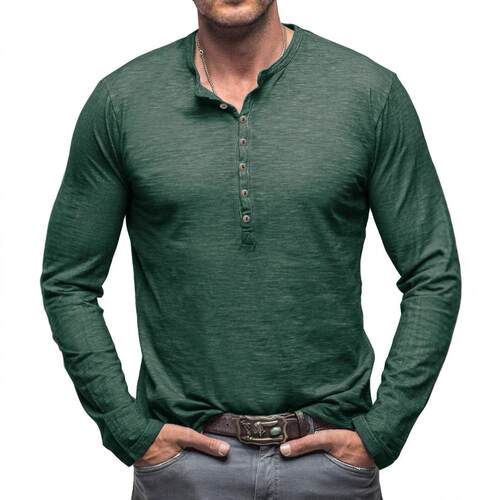 Men's long sleeved t-shirt men's top trendy - 图2