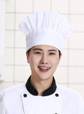 厨师帽子男款厨房饭店食堂酒店