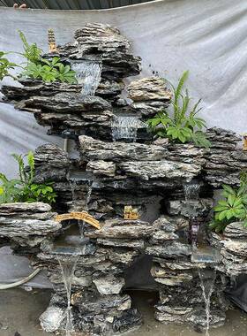 假山鱼池造景观真石头摆件花园庭院流水喷泉阳台装饰天然原石瀑布