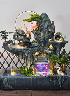 假山流喷水tb-62409泉缸鱼池循环客厅阳台鱼庭院鱼池公司酒店招水