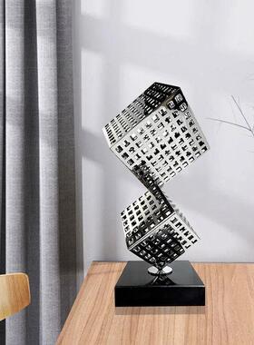 现代简约创意金属摆件样板间售楼处酒店大堂玄关展厅软装饰品工艺