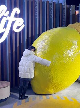 户外彷真大柠檬网红水果蔬菜店门头创意立体定制玻璃纤维雕塑大摆