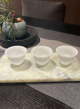 绿镜之眼天然大理石托盘方形收纳家居摆件装饰品样板间酒店软装