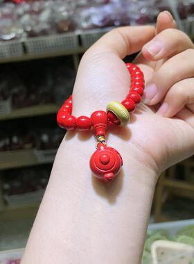 2026朱砂红砂搭配把把壶吊坠手串手链男女款手饰品中国风小众diy