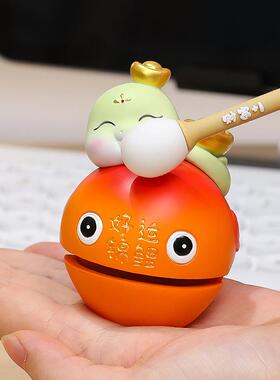 休闲解压小木鱼桌面摆件树脂木鱼工位解压小玩具情绪稳定生日礼物