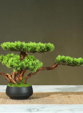 装饰品绿植仿真迎客松盆家居室内客景M00190盆栽酒店厅关玄桌面装
