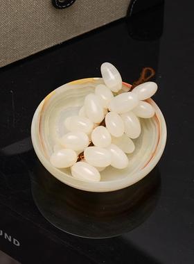 oakliving北欧风天然玉石桌面摆件轻奢复古装饰研磨器水杯香薰