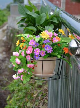 花架子阳台栏杆壁挂花架装饰摆件
