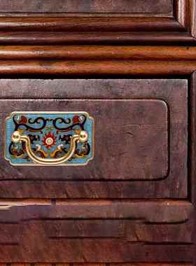 中式家具铜胎景泰蓝掐丝珐琅高档抽屉柜门衣柜橱柜五斗橱拉手吊坠