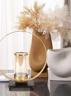 欧式轻奢黑色片铁艺烛台镀拉丝方简约时尚精美艺防锈防B7203电潮