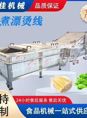 全自动青菜漂烫杀青机长豆角连续式漂烫机青豆杀青漂烫预煮流水