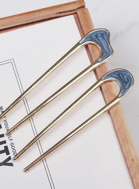 Shell Hairpin Metal U Shaped Hair Pins Hair Fork U French Ha